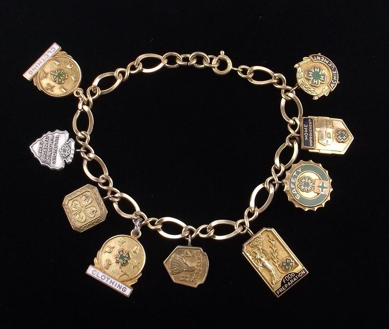 Mint Vintage 1950s 4H 12kt GF Charm Bracelet 8" Heavy (1 of 4)
