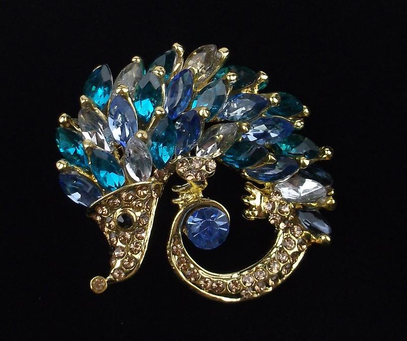 Mint Enameled Rhinestone Hedgehog Brooch (1 of 2)