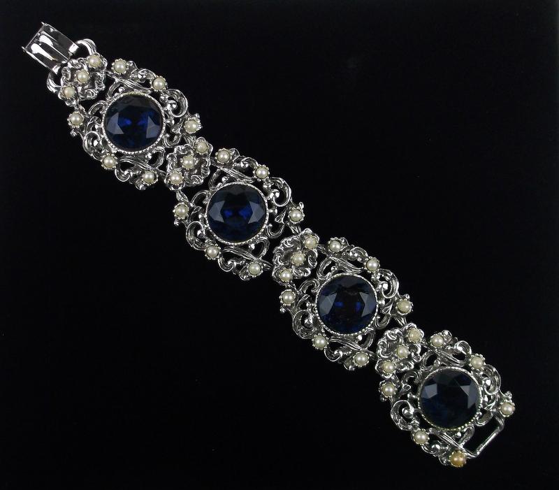 Mint Vintage 1950s Rhinestone Bracelet 7.75" (1 of 4)