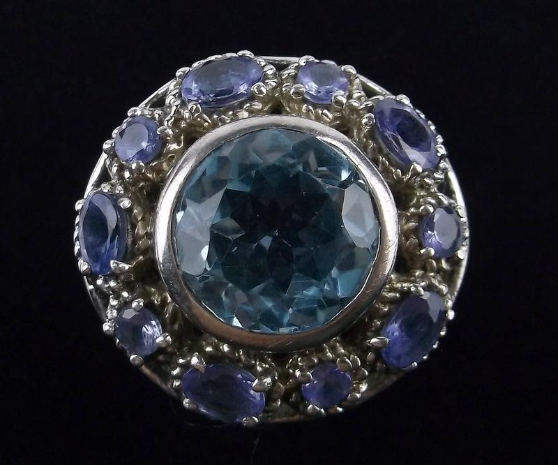 Mint Vint Sterling Silver Blue Topaz Tanzanite Ring 7 (1 of 2)