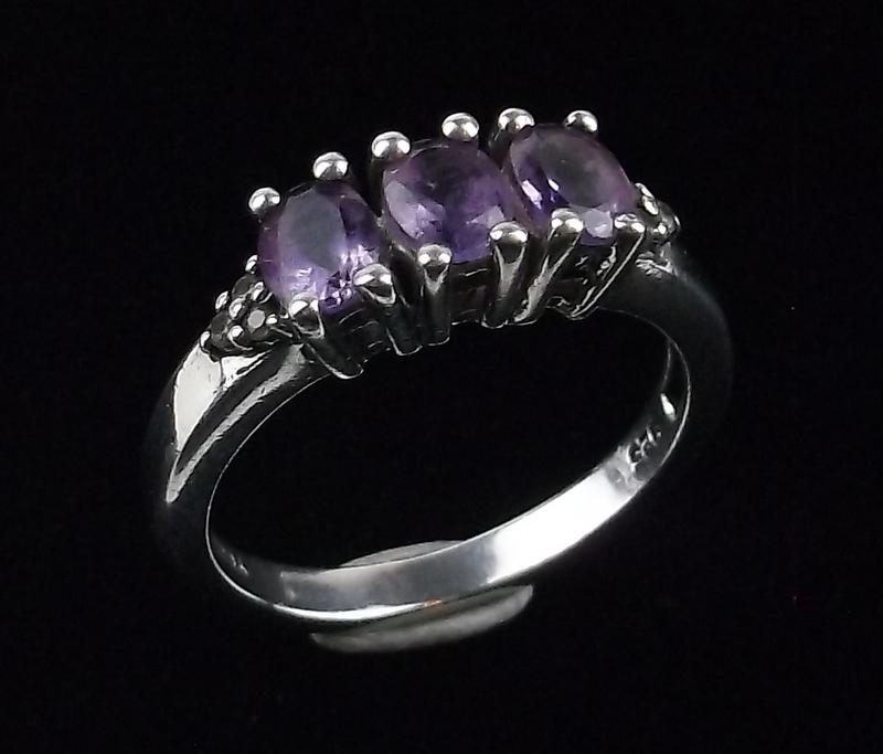 Mint Vintage Sterling Silver Amethyst Topaz Ring 7 (1 of 2)
