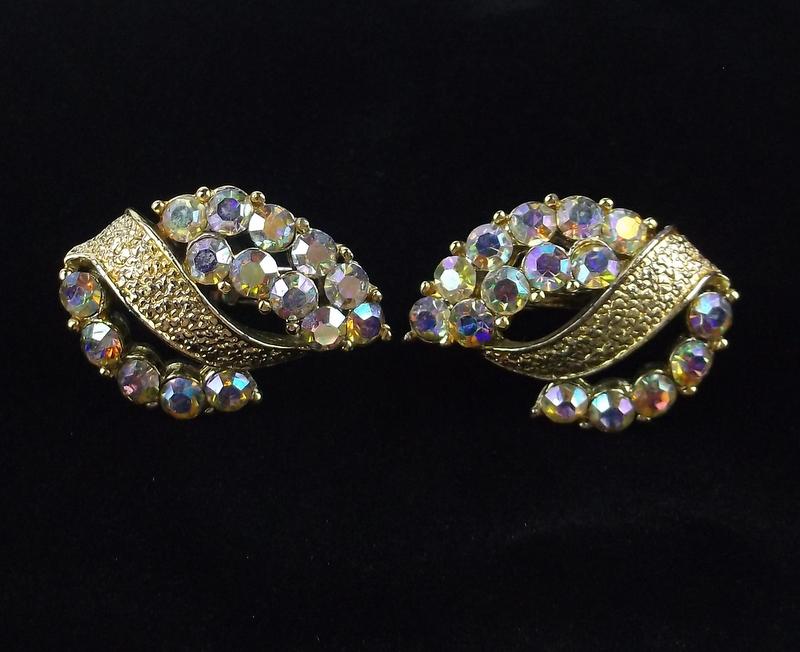 Mint Vintage 1960s Coro Craft Rhinestone Earrings: Mint Condition, In Like New Condition, Perfect