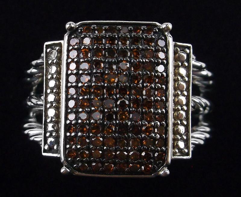 New Boxed Sterling Silver Chocolate Diamond Size 7 (1 of 3)