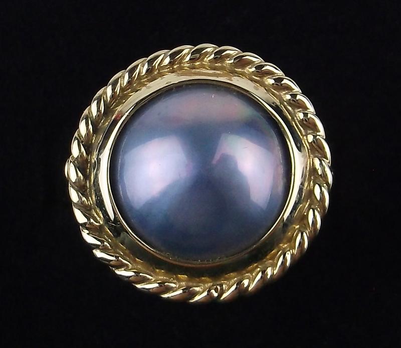 New Boxed 10kt Gold Pearl Ring Size 6.5 (1 of 2)