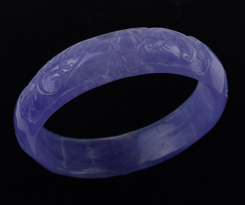 Mint Vintage Genuine Purple Jade Bangle Bracelet BIG (1 of 6)
