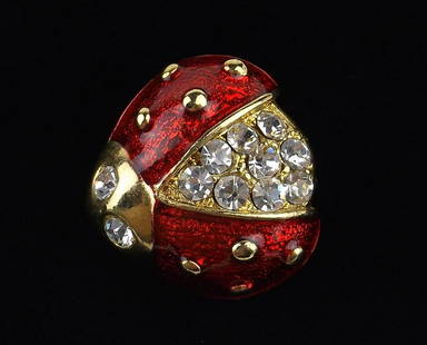 Mint Vintage Enameled Rhinestone Ladybug Brooch: Mint Condition, In Like New Condition, Perfect