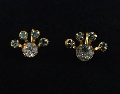 Mint Vintage 1950s Bugbee Niles Rhinestone Earrings: Mint Condition, In Like New Condition, Perfect