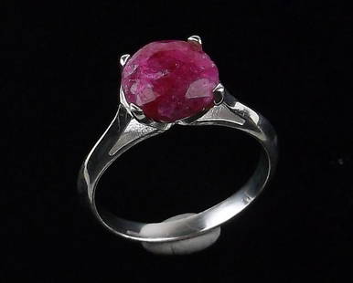 New Sterling Silver 1ct Natural Ruby Ring 5.5: Solid Sterling Silver Guaranteed, in Brand New Never Worn Condition.