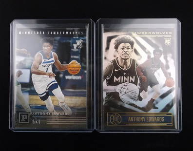 2020 Panini + Illusions Anthony Edwards RC Lot Timberwolves: q All trading card singles are straight from pack to penny sleeve and top loader/card saver and are in great condition.