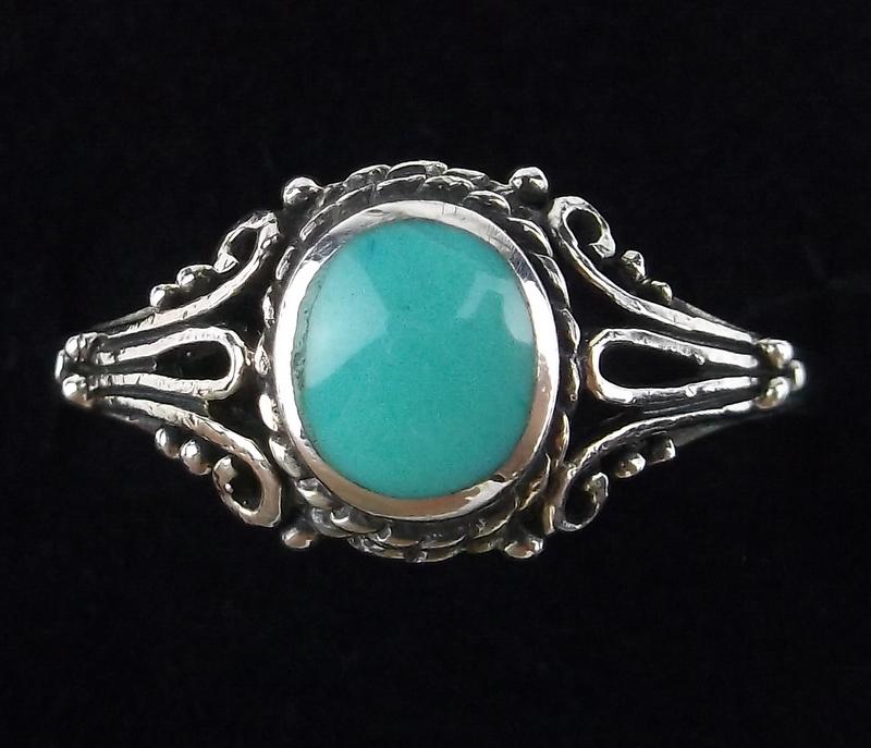 New Sterling Silver Turquoise Ring Size 7 (1 of 2)