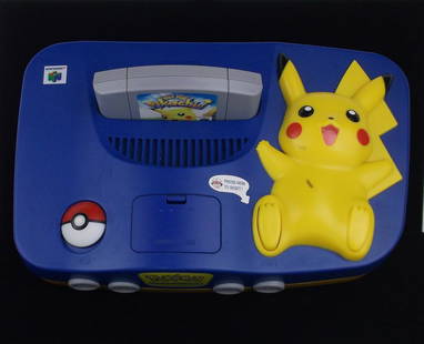 Vintage 1996 Nintendo 64 Pikachu Console w GAME: A Vintage 1996 Nintendo 64 Pikachu Edition (Console Only No Cords) with Pikachu Game "Hey You Pikachu," in great condition, works and tested.