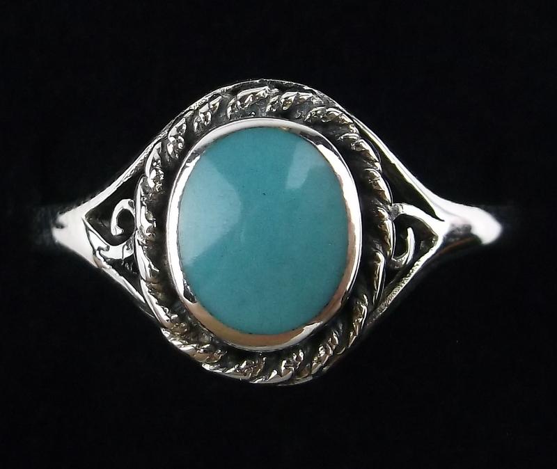 New Sterling Silver Turquoise Ring Size 9 (1 of 2)