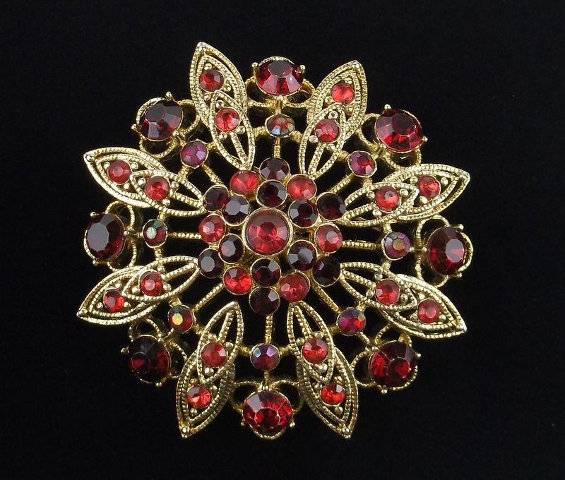 Big Mint Rhinestone Brooch (1 of 2)