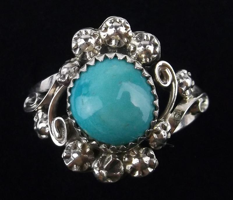 Navajo Freda Martinez Sterling Turquoise Ring 8.5 (1 of 2)