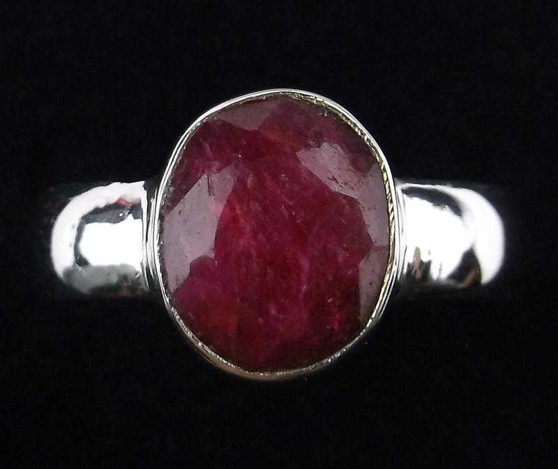 New Sterling Silver 2ct Genuine Ruby Ring 8 (1 of 2)