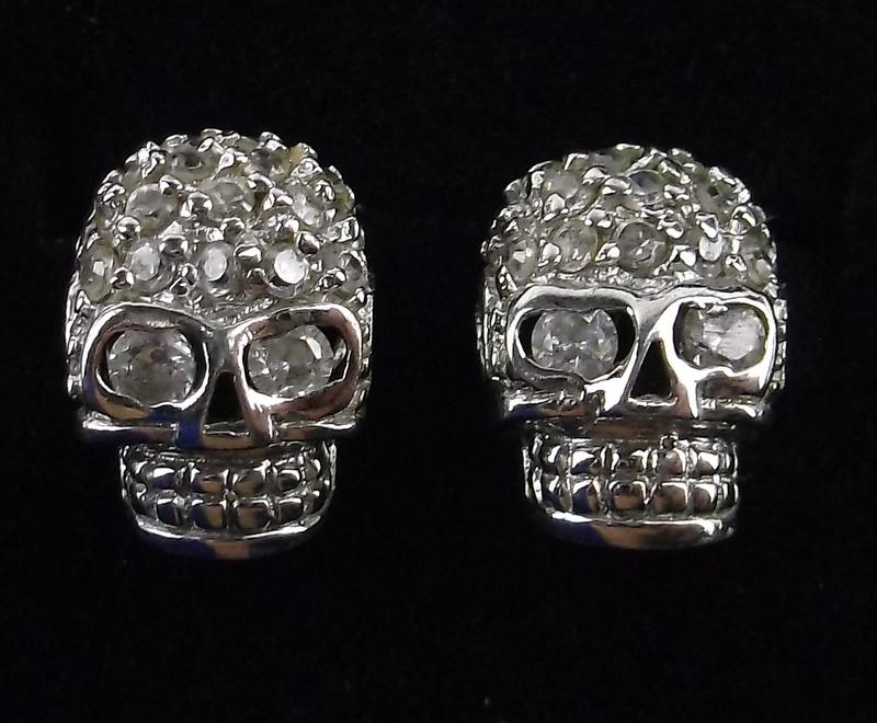 Mint Sterling Silver Skull Stud Earrings (1 of 2)