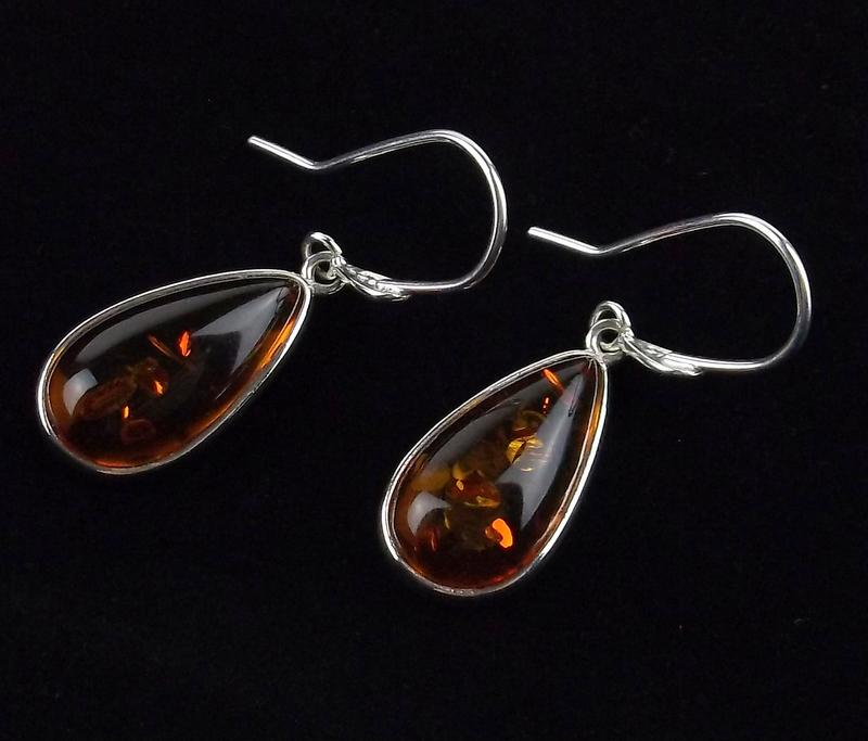 Mint Polish Sterling Silver Genuine Amber Earrings (1 of 3)