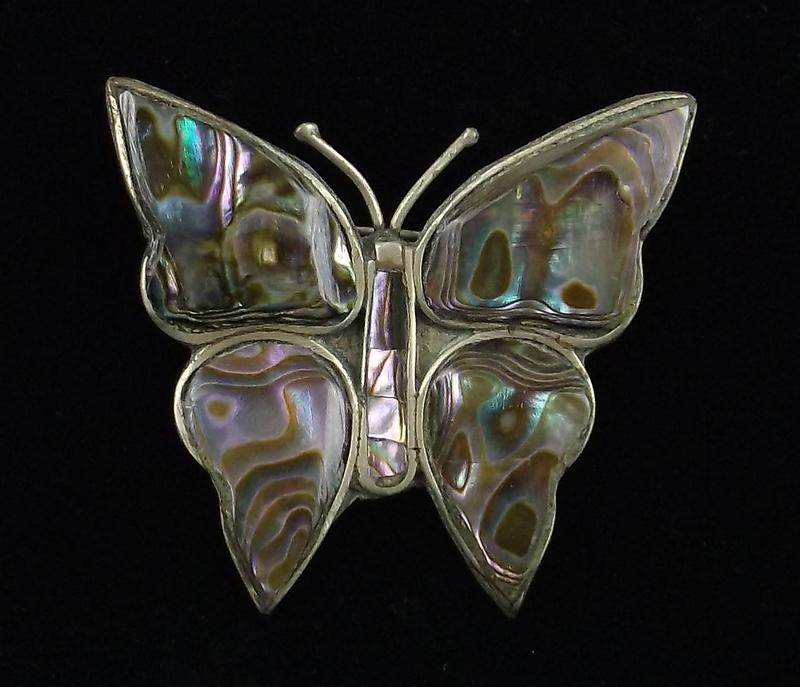 Gorgeous Vintage Abalone Butterfly Brooch: beautiful condition