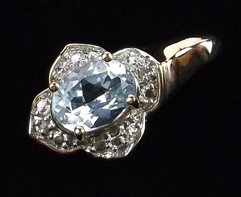 New Gold Over Sterling Diamond Topaz Pendant (1 of 3)