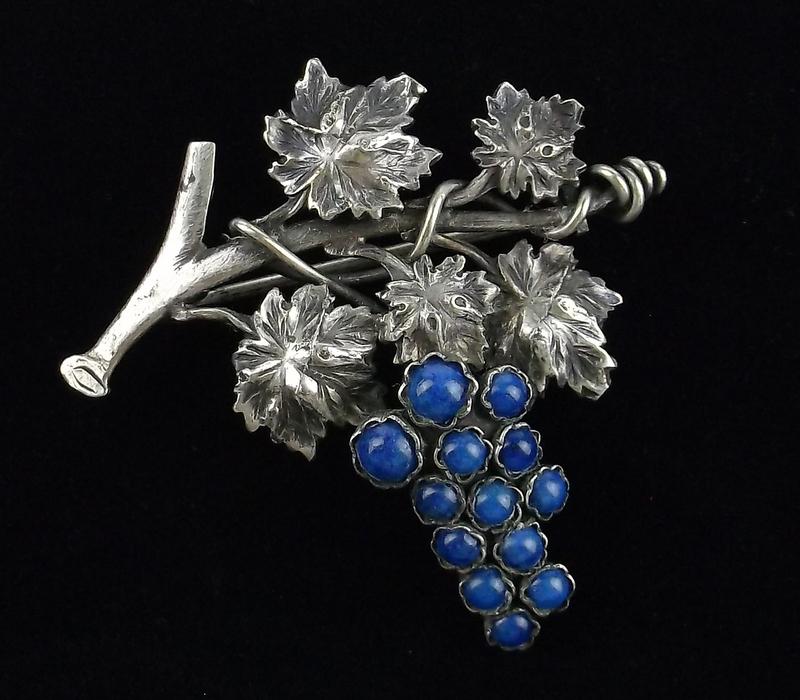 Mint Vintage Sterling Silver Grapevine Brooch (1 of 3)