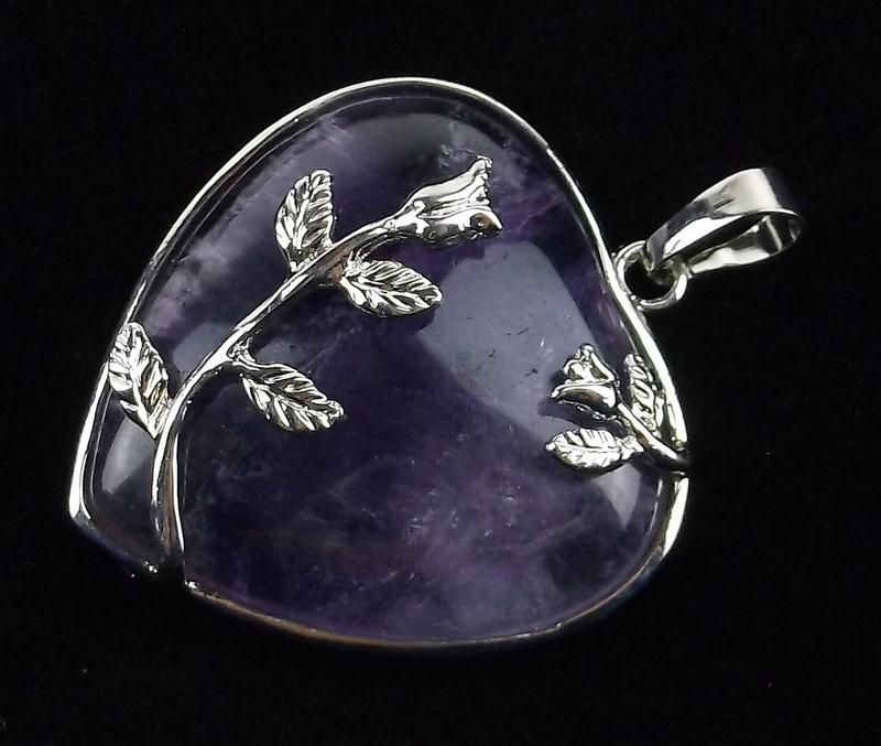 New Big Genuine Amethyst Heart Pendant (1 of 3)