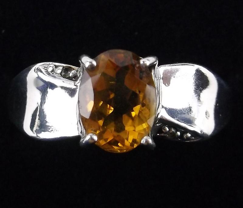 Stunning Vintage Sterling Citrine Topaz Ring 7 (1 of 2)