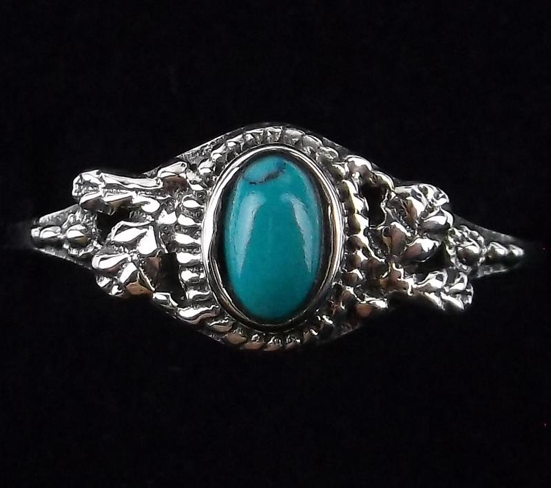 New Sterling Silver Turquoise Ring Size 7.5 (1 of 2)