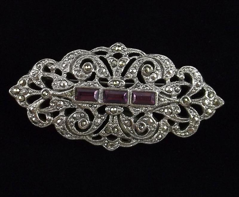 Mint Vintage Elegant Rhinestone Long Brooch (1 of 2)
