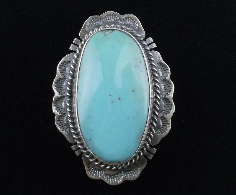 Navajo Jimmy Nelson Sterling Silver Turquoise Ring 10 (1 of 4)
