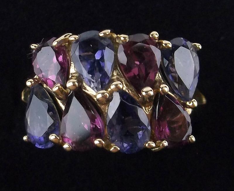 New Boxed 10kt Gold Tanzanite Amethyst Ring 6 (1 of 3)