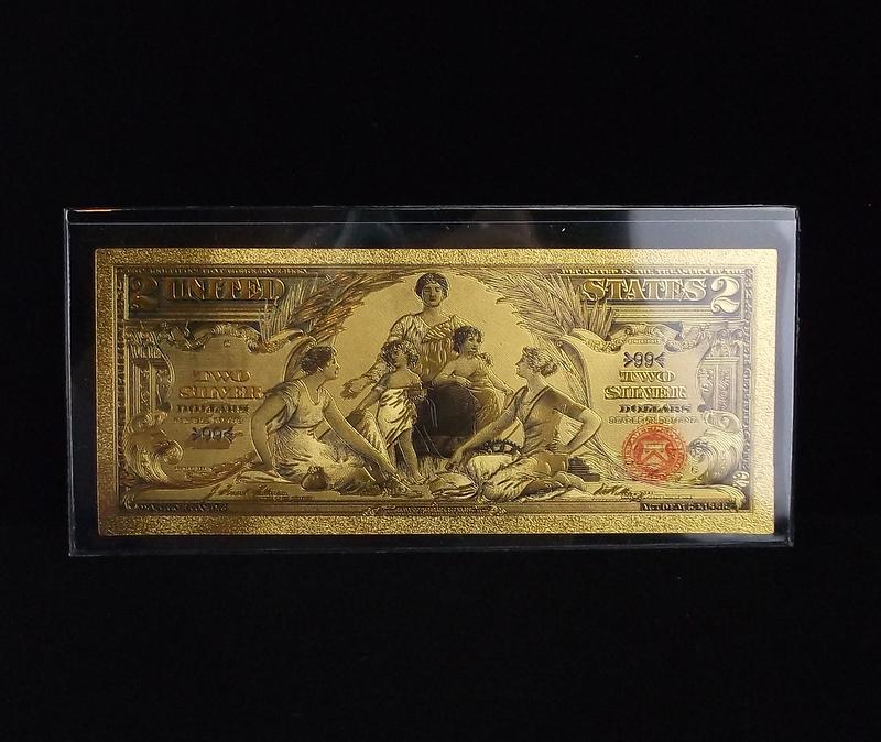24kt Gold US $2 Two Dollar Bill (1 of 3)