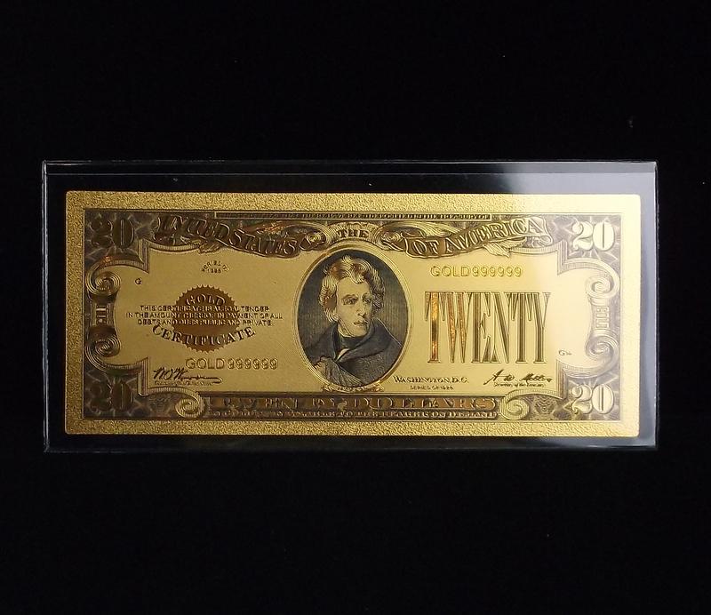 24kt Gold US $20 Twenty Dollar Bill (1 of 3)