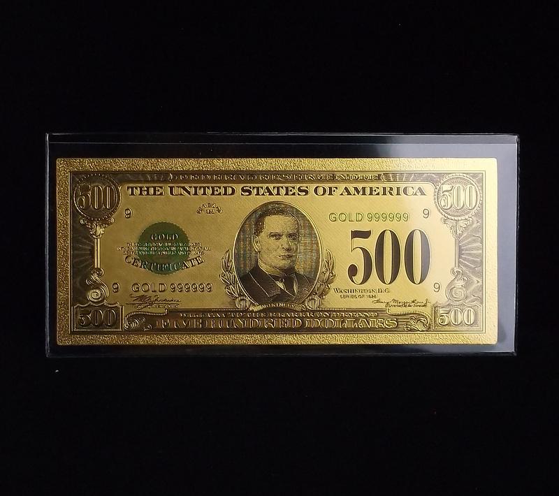 24kt Gold US $500 Five Hundred Dollar Bill (1 of 3)