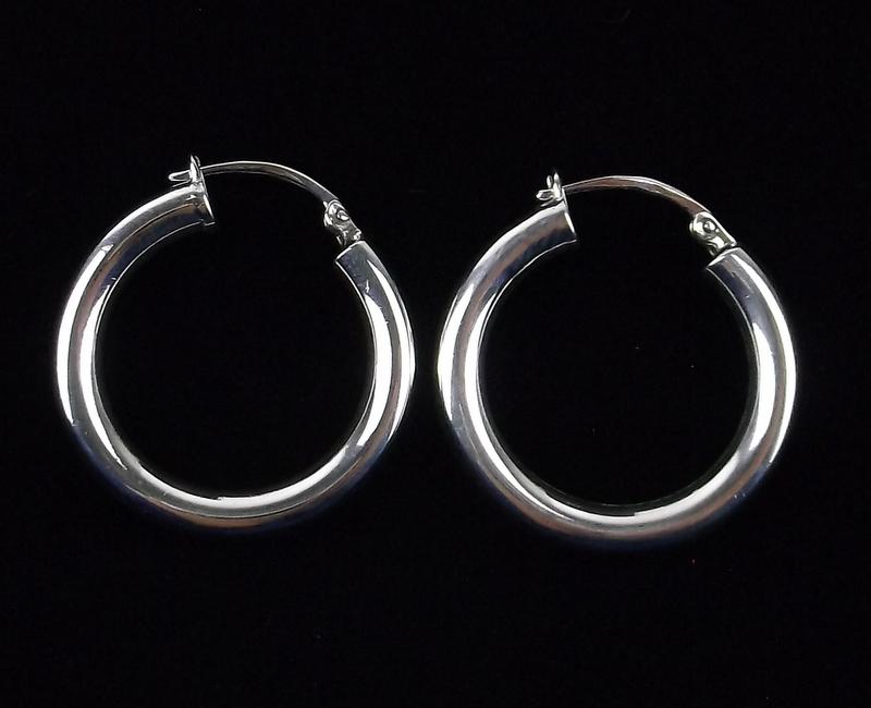 Mint Heavy Sterling Silver Hoop Earrings (1 of 2)