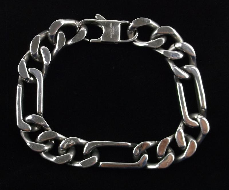 Mint Big Stainless Steel Mens Chain Bracelet 8.5" (1 of 2)
