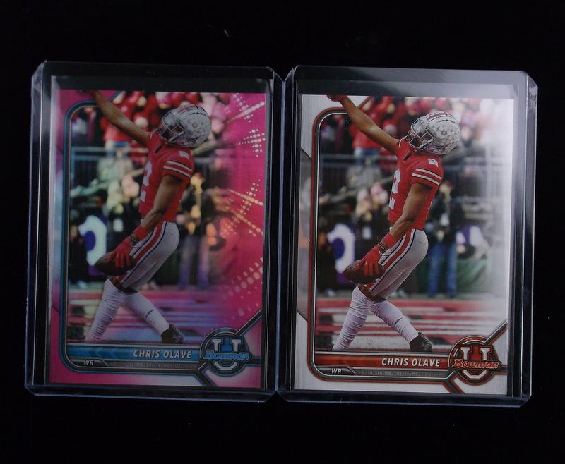 2022 Bowman Chrome Chris Olave Pink Refractor RC Lot (1 of 2)