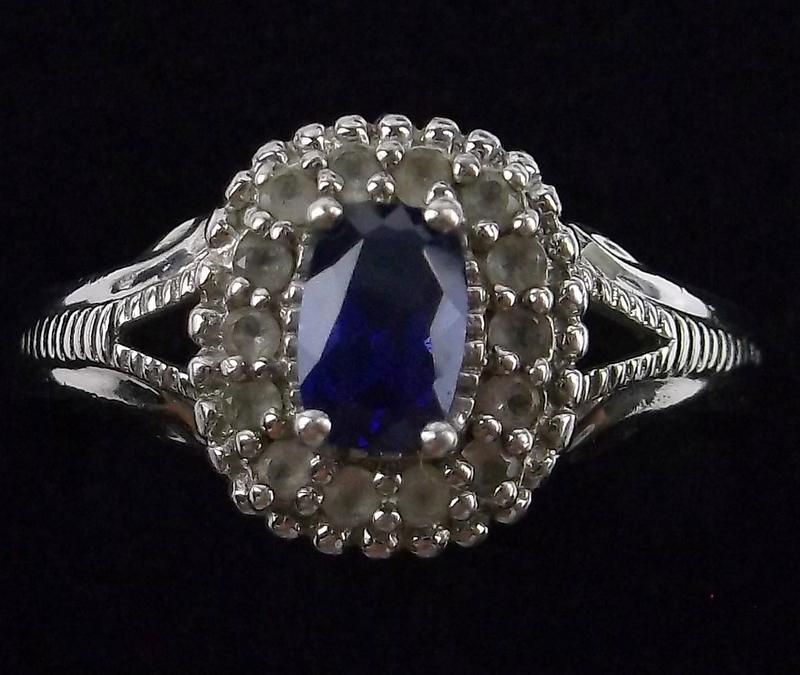 Mint Vintage Sterling Silver Sapphire Ropaz Ring 8 (1 of 2)