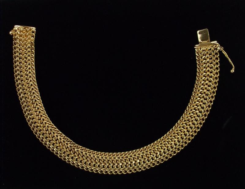 Mint Vintage Gold Over Sterling Chain Bracelet 7.5" (1 of 3)