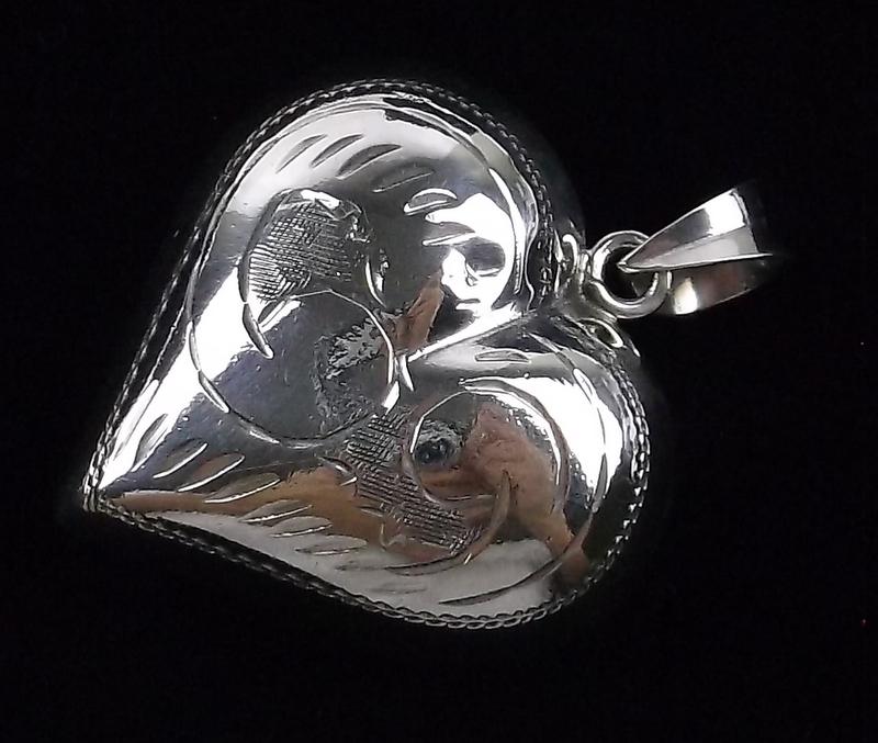 Big Mint Vintage Sterling Silver Puffy Heart Pendant: Guaranteed Solid 925 Sterling Silver, in Excellent Condition