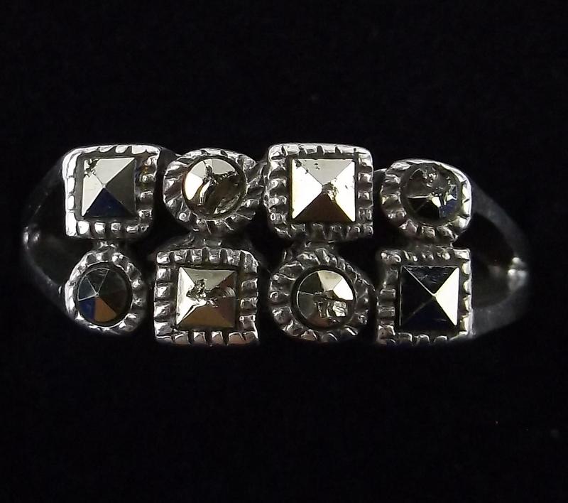 Vintage Sterling Silver Marcasite Ring Size 6: Guaranteed Solid 925 Sterling Silver, in Excellent Condition