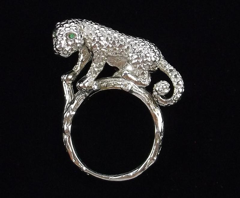 Mint Vintage Sterling Silver Leopard Ring 8.5 Heavy (1 of 4)