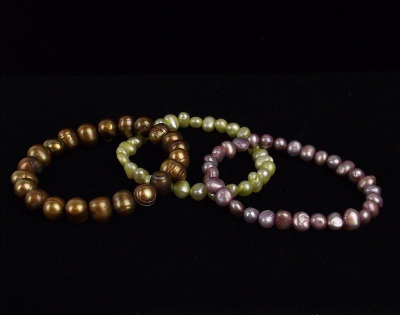 New Freshwater Pearl Bracelet Set Colorful (1 of 2)