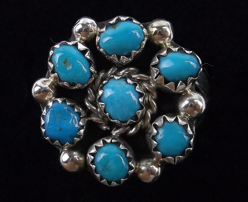 Zuni Tricia Leekety Sterling Silver Turquoise Ring 7 (1 of 2)