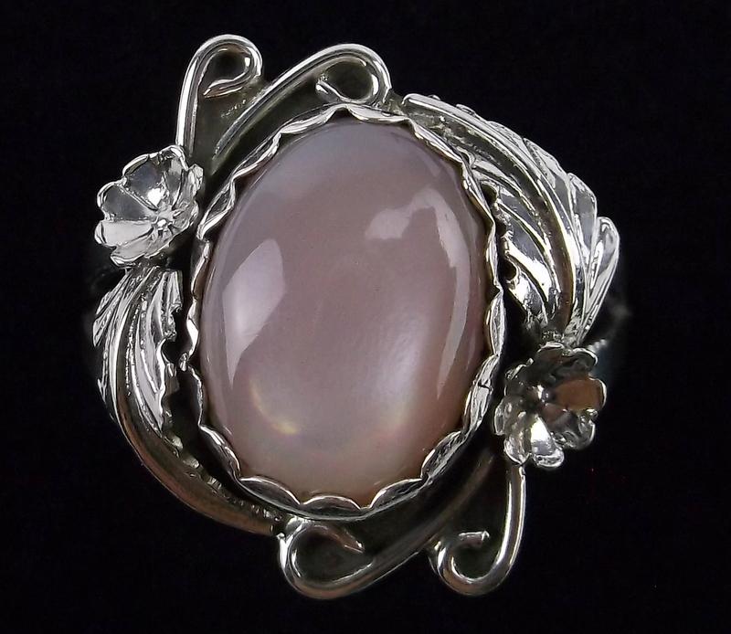 Navajo Pete Skeets Vint Sterling Silver MOP Ring 11 (1 of 2)