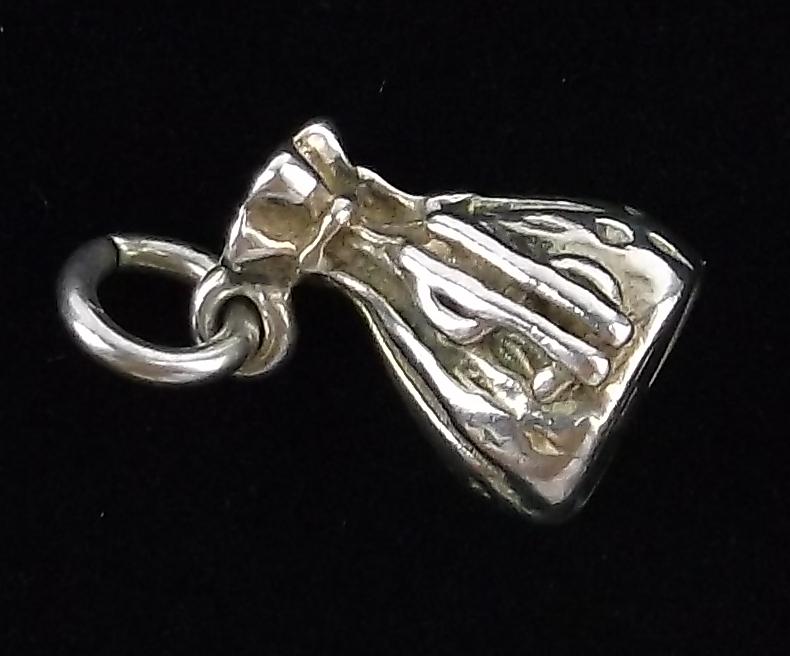 Mint Vintage Sterling Silver Money Bag Pendant: Guaranteed Solid 925 Sterling Silver, in Excellent Condition
