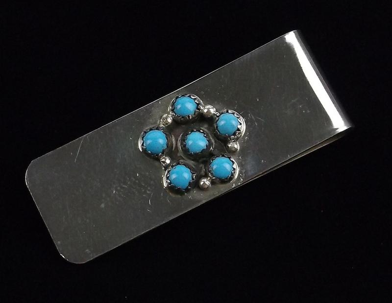Navajo Linda Yazzie Sterling Turquoise Money Clip: y Handmade Genuine Navajo Sterling Silver in Brand New Never Worn Condition.