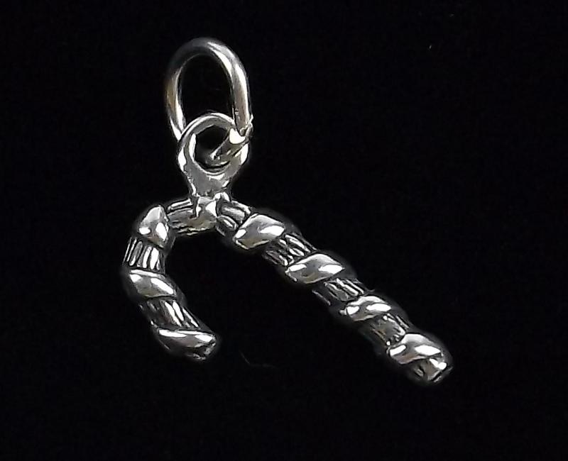 Mint Vintage Sterling Christmas Candy Cane Pendant: Guaranteed Solid 925 Sterling Silver, in Excellent Condition