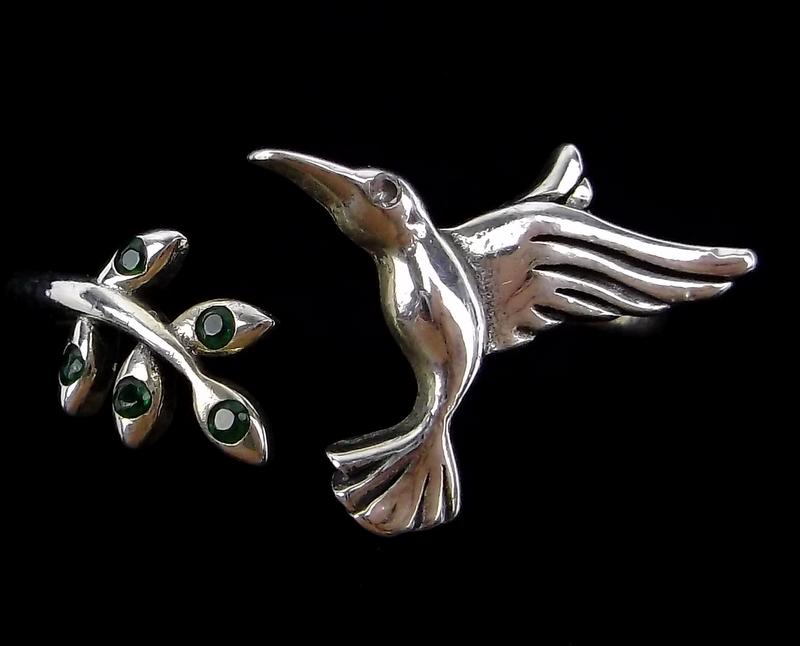 Mint Sterling Silver Hummingbird Ring Adjust 6-8 (1 of 2)