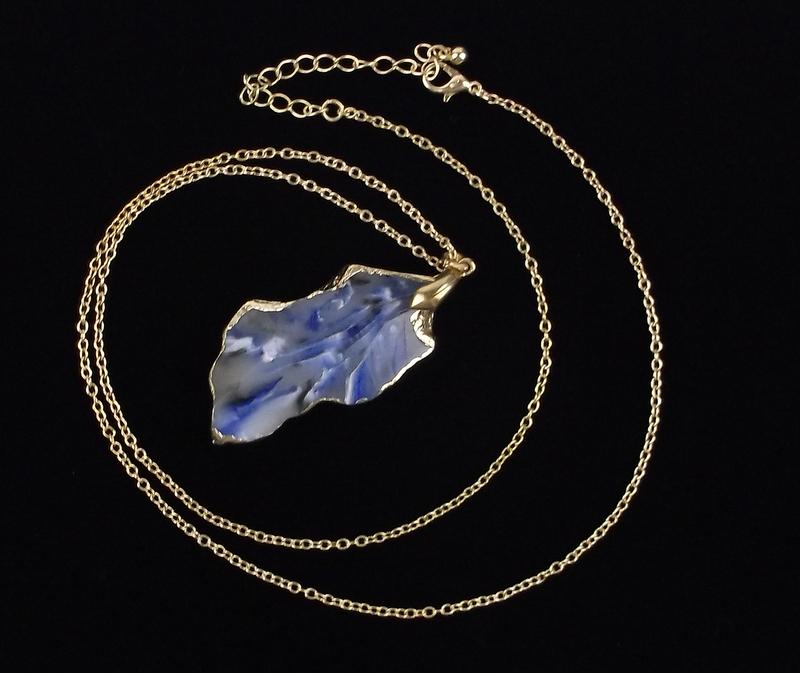 Mint Genuine Sodalite Geode Healing Necklace 28": Mint Condition, In Like New Condition, Perfect