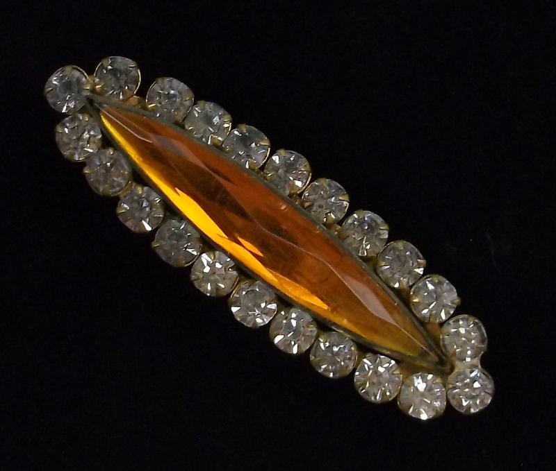 Stunning Vintage 1930s Czech Rhinestone Brooch: excellent condition
